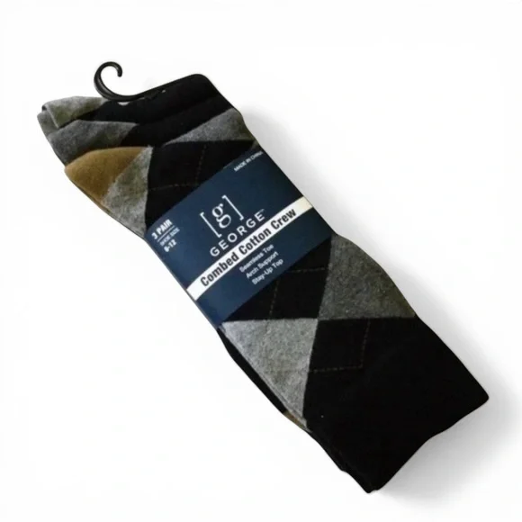 GEORGE Men’s Crew Socks 3‑Pack – Combed Cotton – Size 6–12 – NWT - Picture 4 of 11